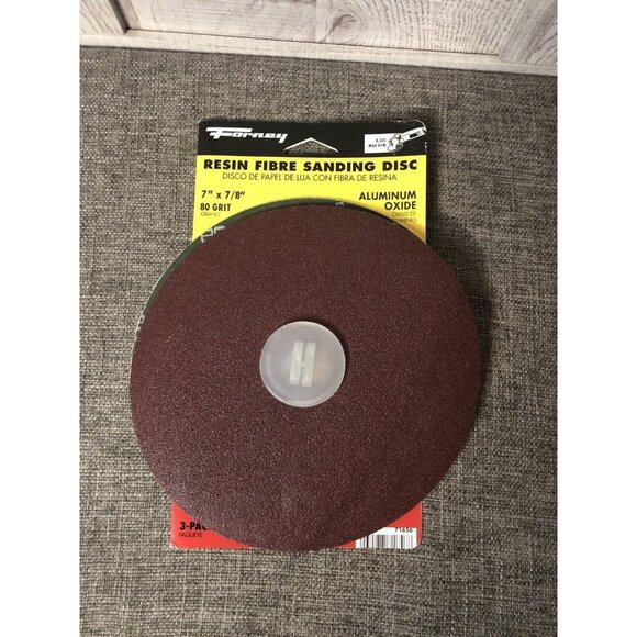 Forney Other - Forney 71656 80 Grit Aluminum Oxide Resin Fibre Sanding Discs 7 x 7/8 Pack of 3